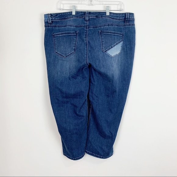 Lane Bryant Patchwork Capri Jeans Size 16 - Picture 5 of 9